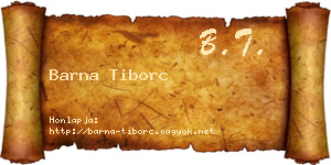 Barna Tiborc névjegykártya